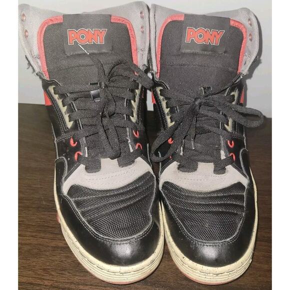 Pony M-100 Hi Black Red Men Size 12 Vintage main image 9